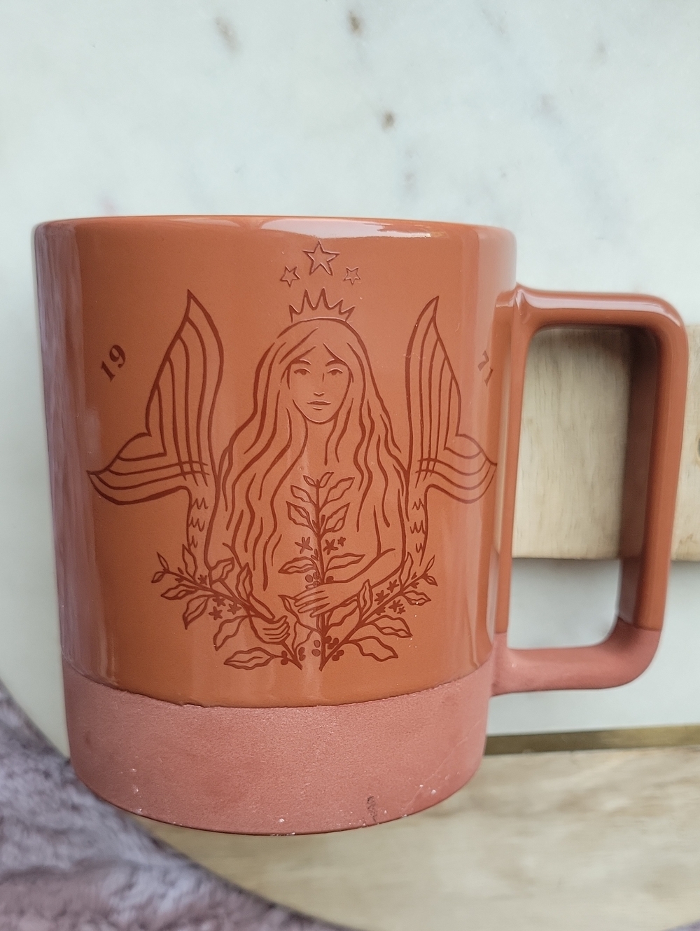 Starbucks Rust Orange Siren Ceramic Mug Terracotta
